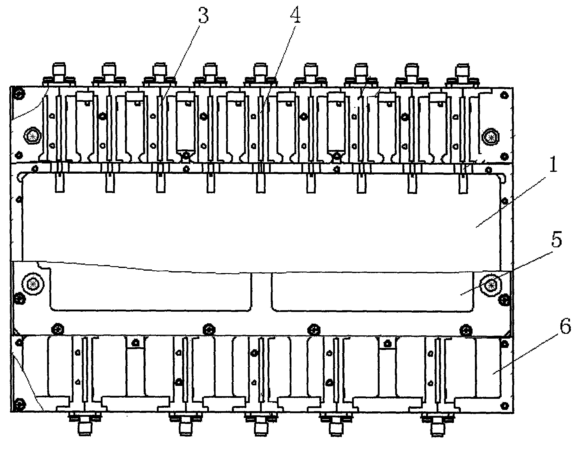 Double beam integrated feed network