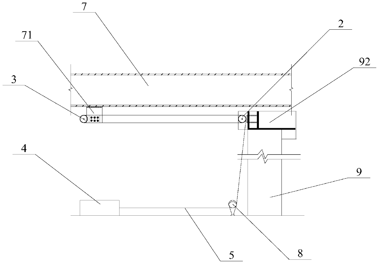 Long-distance steel box girder dragging system crossing existing line