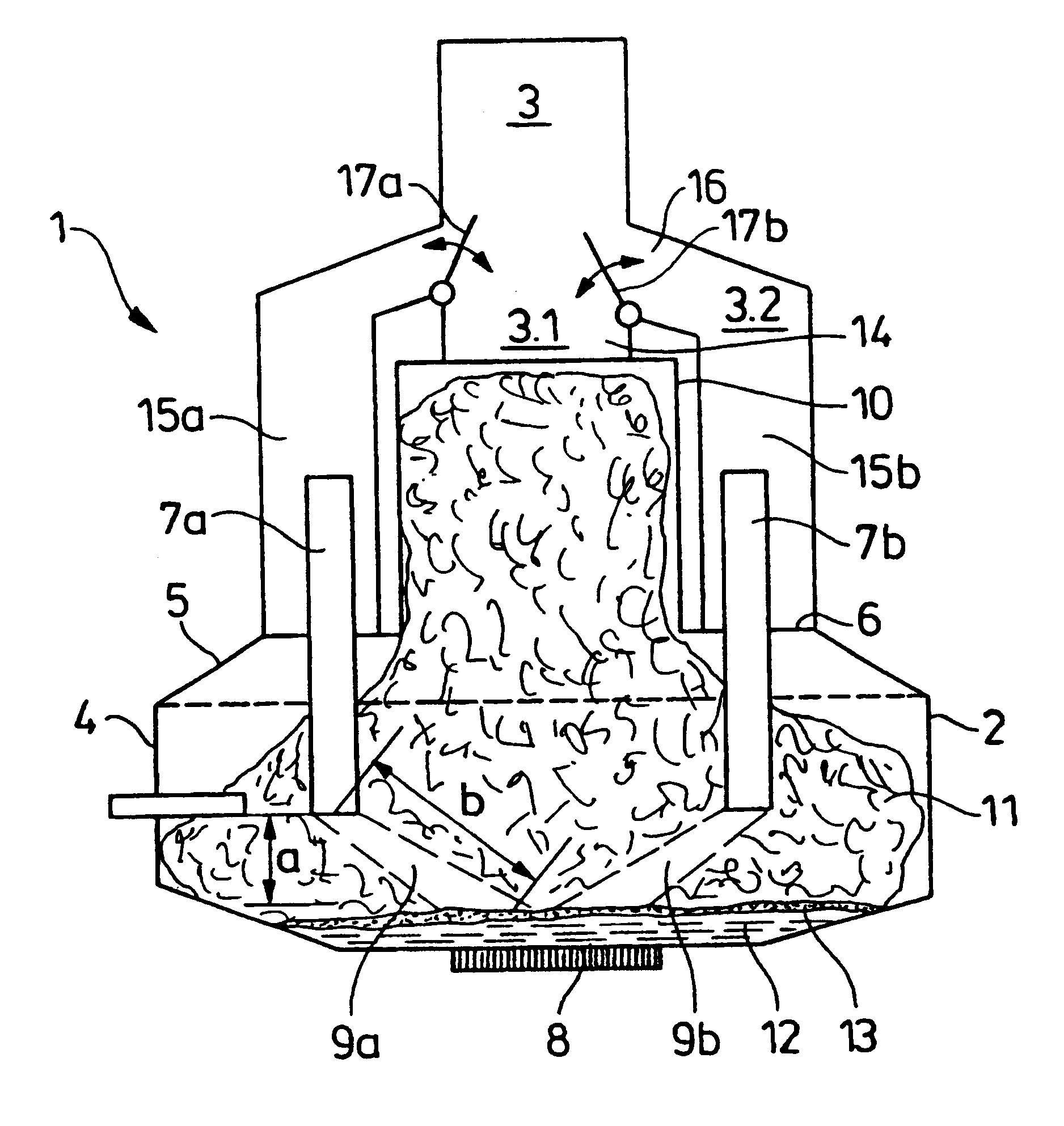 Direct-current arc furnace comprising a centric charging shaft for producing steel and a method therefor