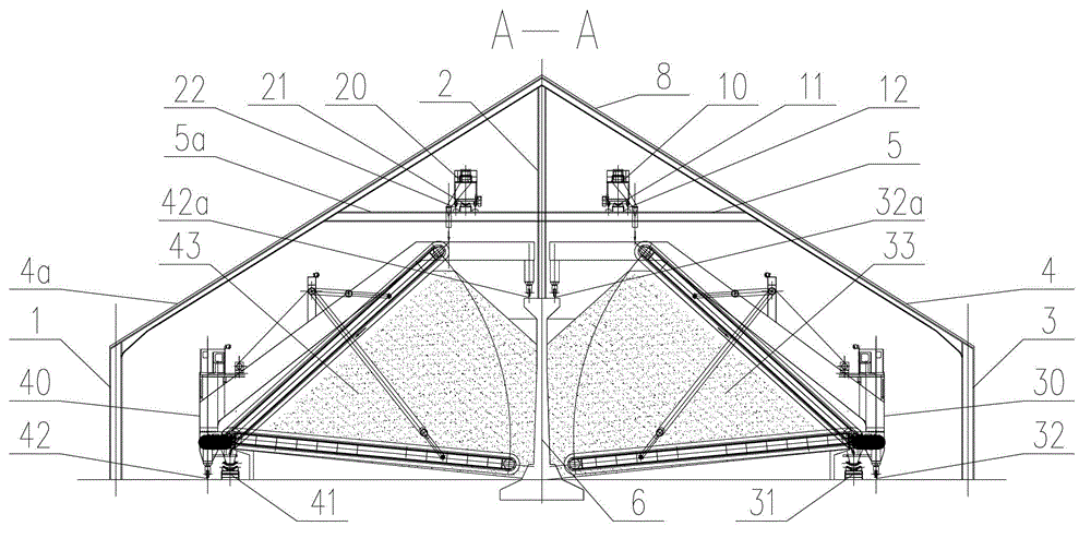 Closed storage yard conveying system