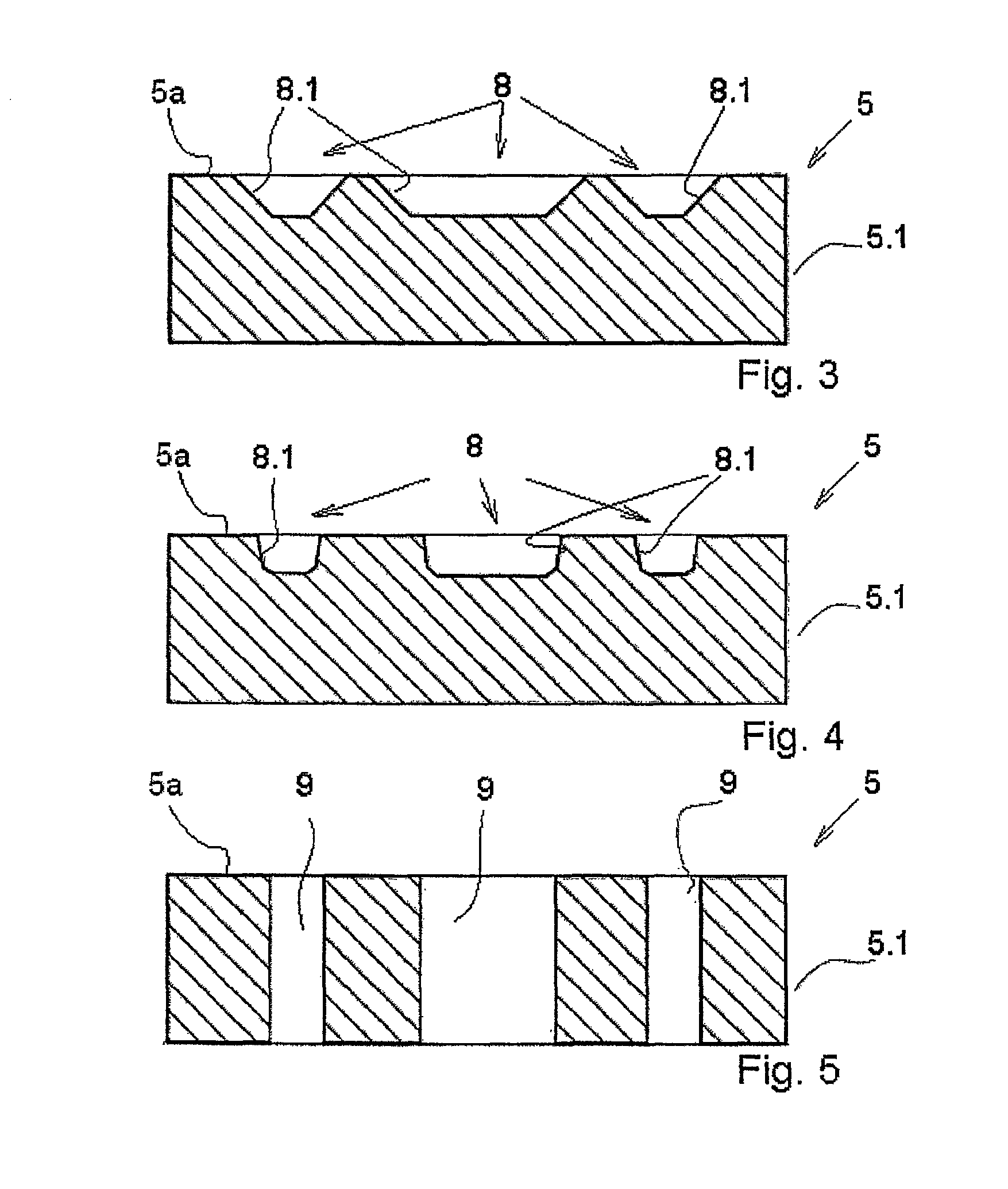 Method and apparatus for structuring components made of a material composed of silicon oxide