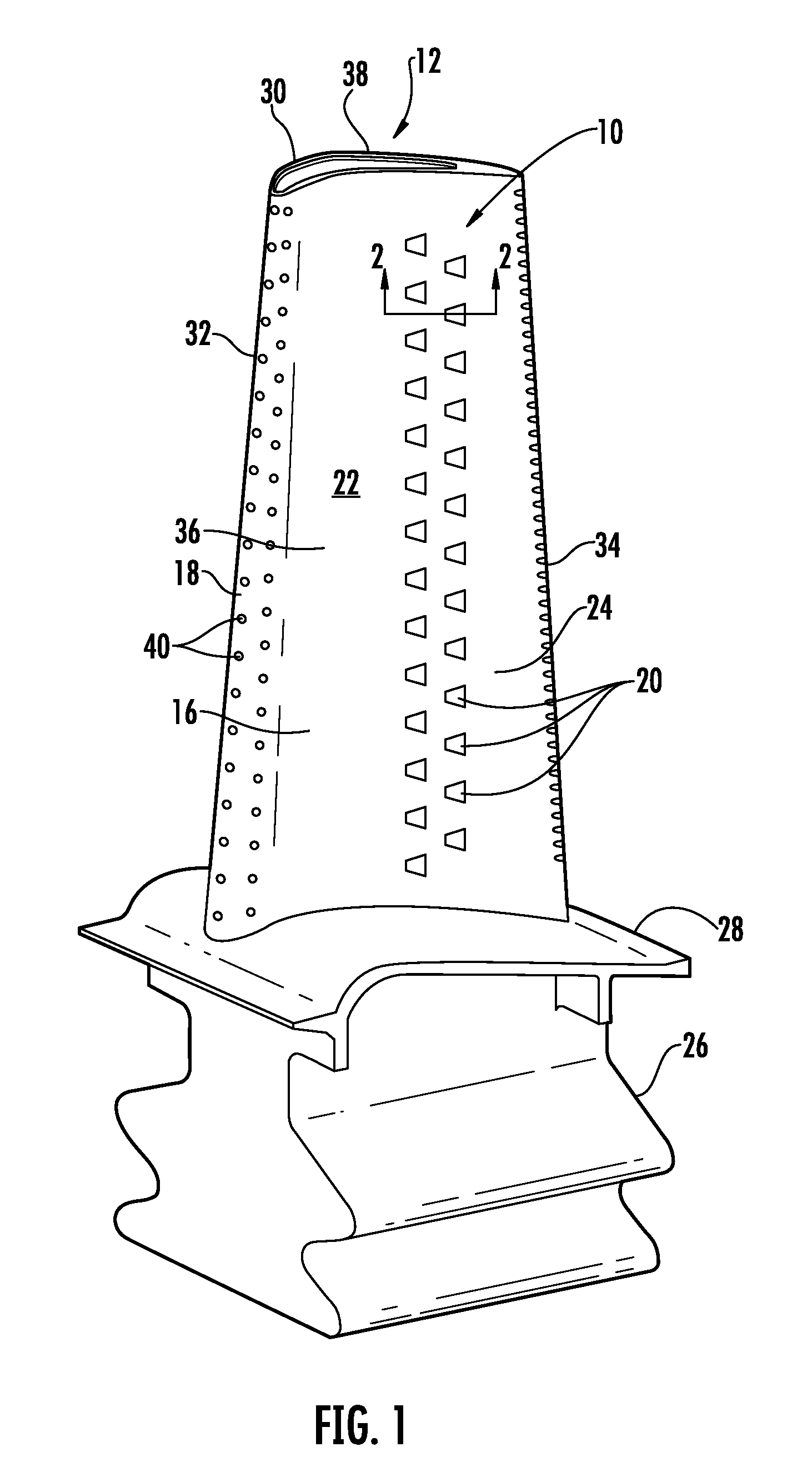 Turbine Airfoil Cooling System with Divergent Film Cooling Hole