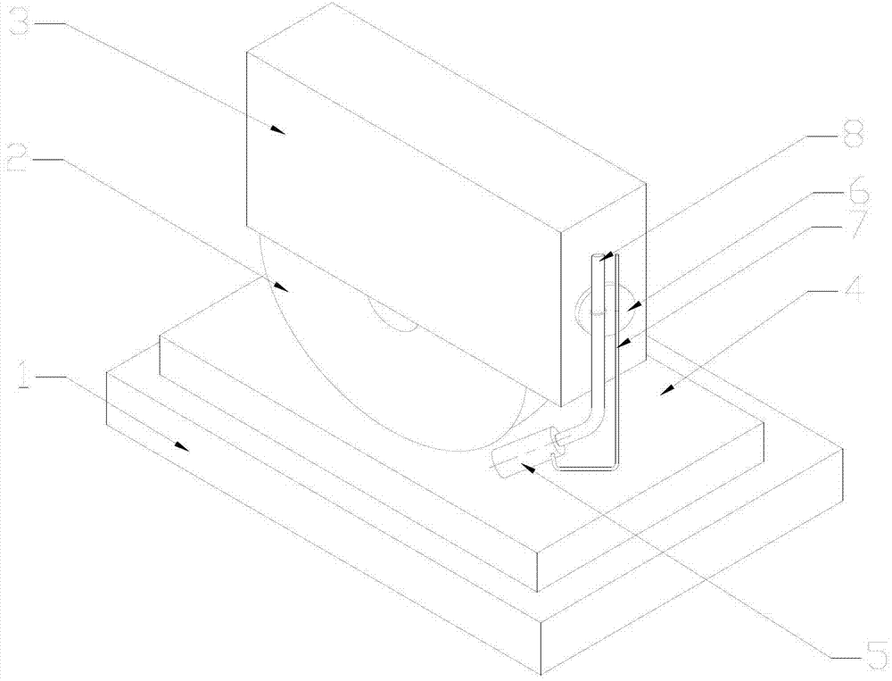 Process and device for forming micro-bulge oil film on surface of workpiece under nano particle jet flow condition