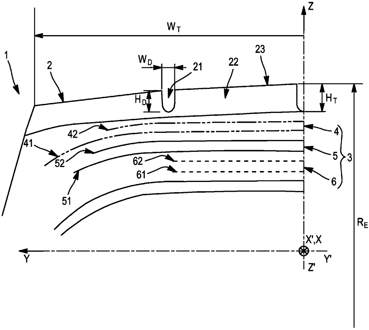 Tyre crown for heavy goods vehicle of the civil engineering type