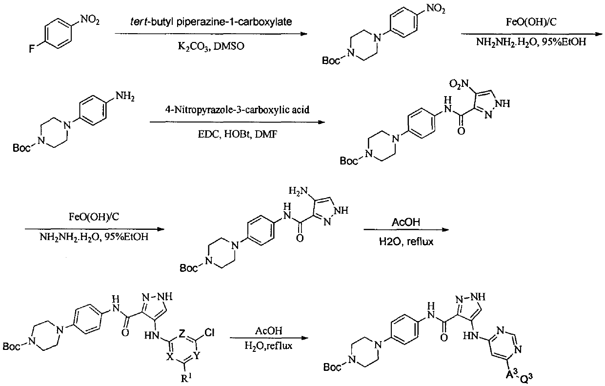 4-(aromatic heterocycle substituted) amino-1h-3-pyrazole carboxamide flt3 inhibitors and uses thereof