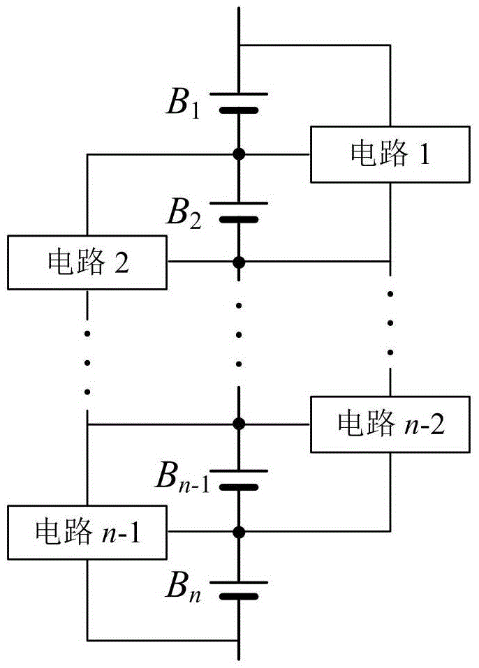 Layered equalizing circuit system based on series battery stack and hybrid control method