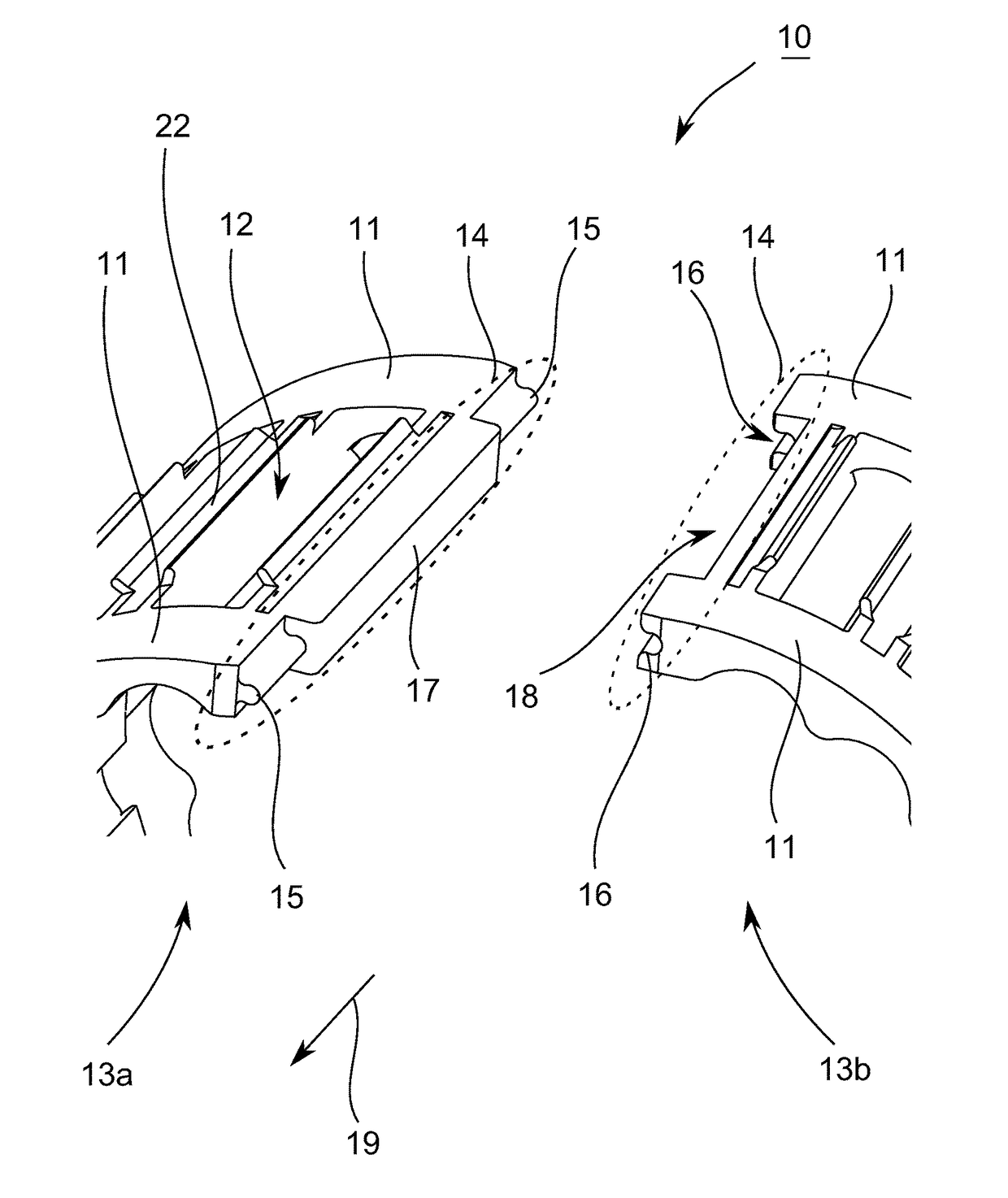 Split bearing cage for rolling element bearing