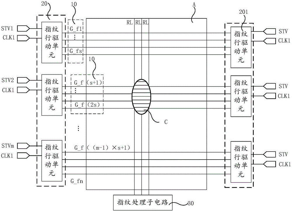 Fingerprint identification driving circuit, array substrate, display device and fingerprint identification method