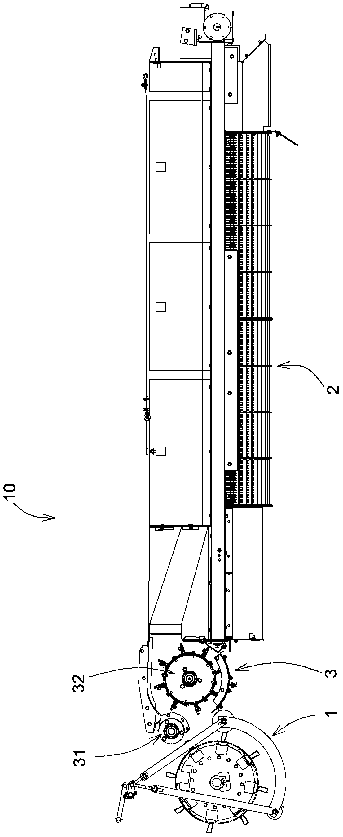 Threshing and separating device and combine harvester with the threshing and separating device