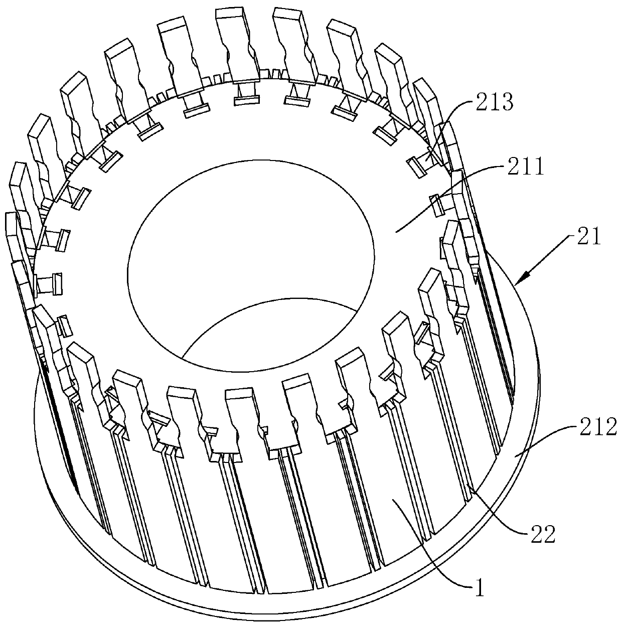 Commutator segment for commutator and production equipment of commutator segment