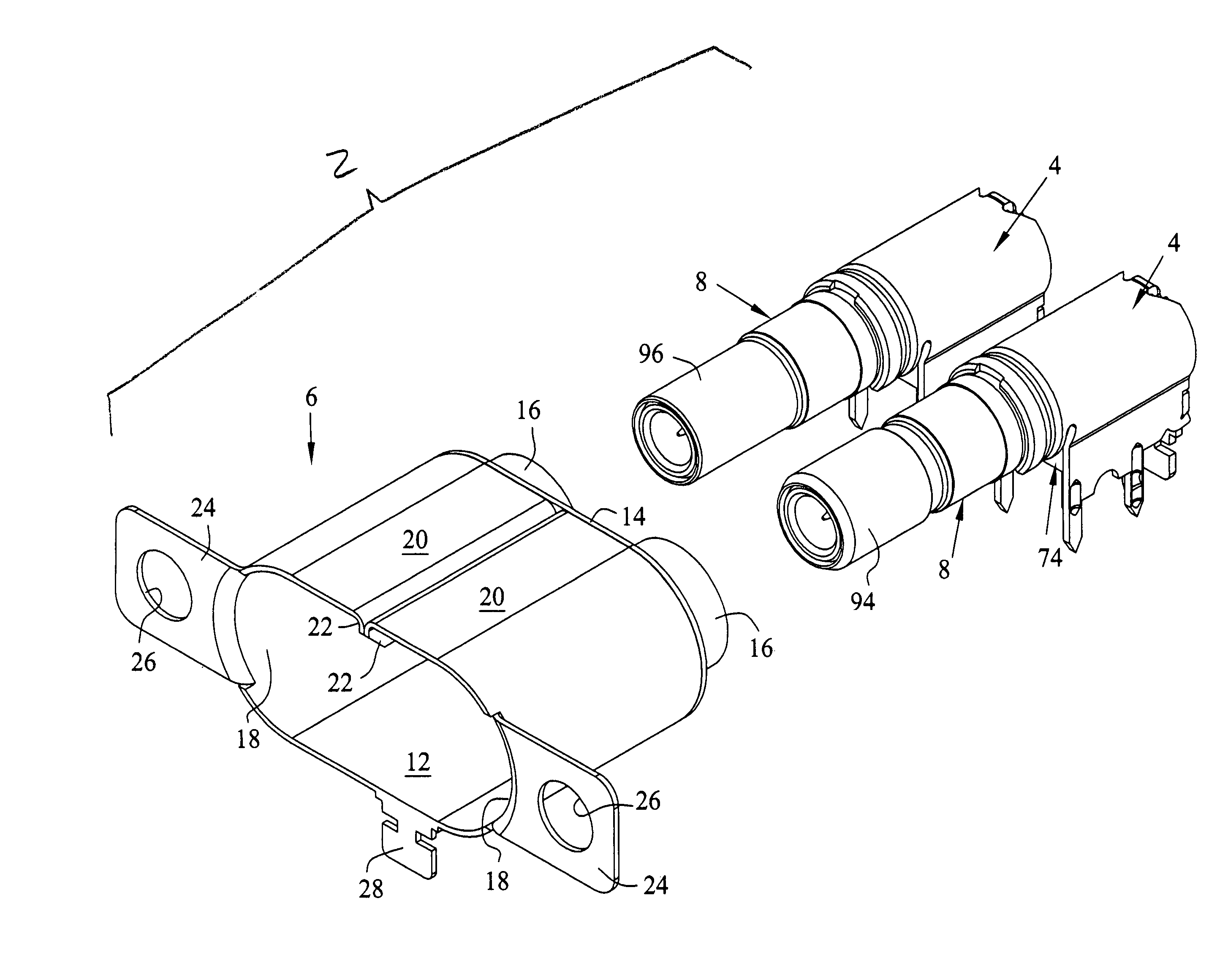 Shielded electrical jack connector