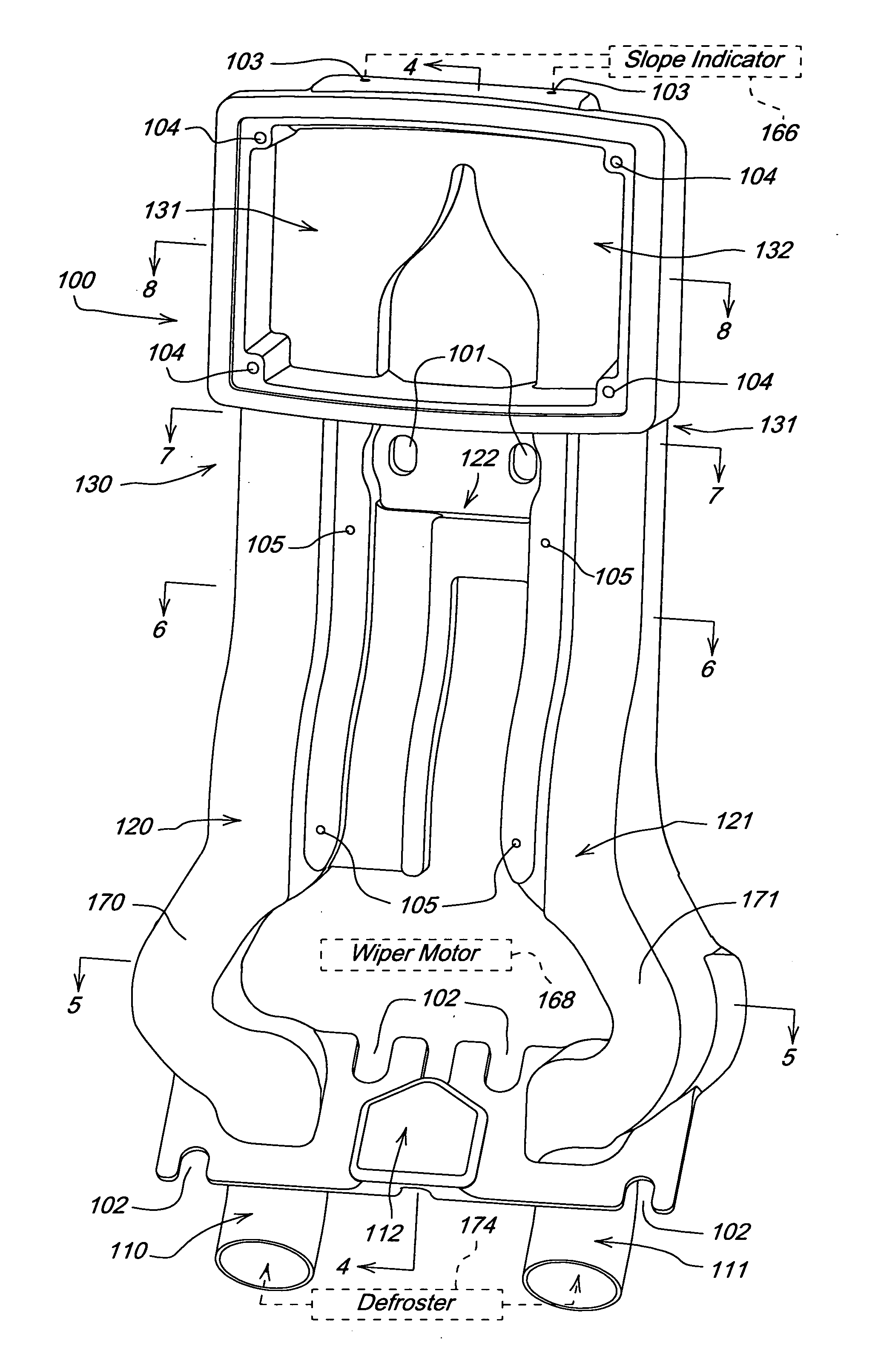 Integrated duct and monitor housing