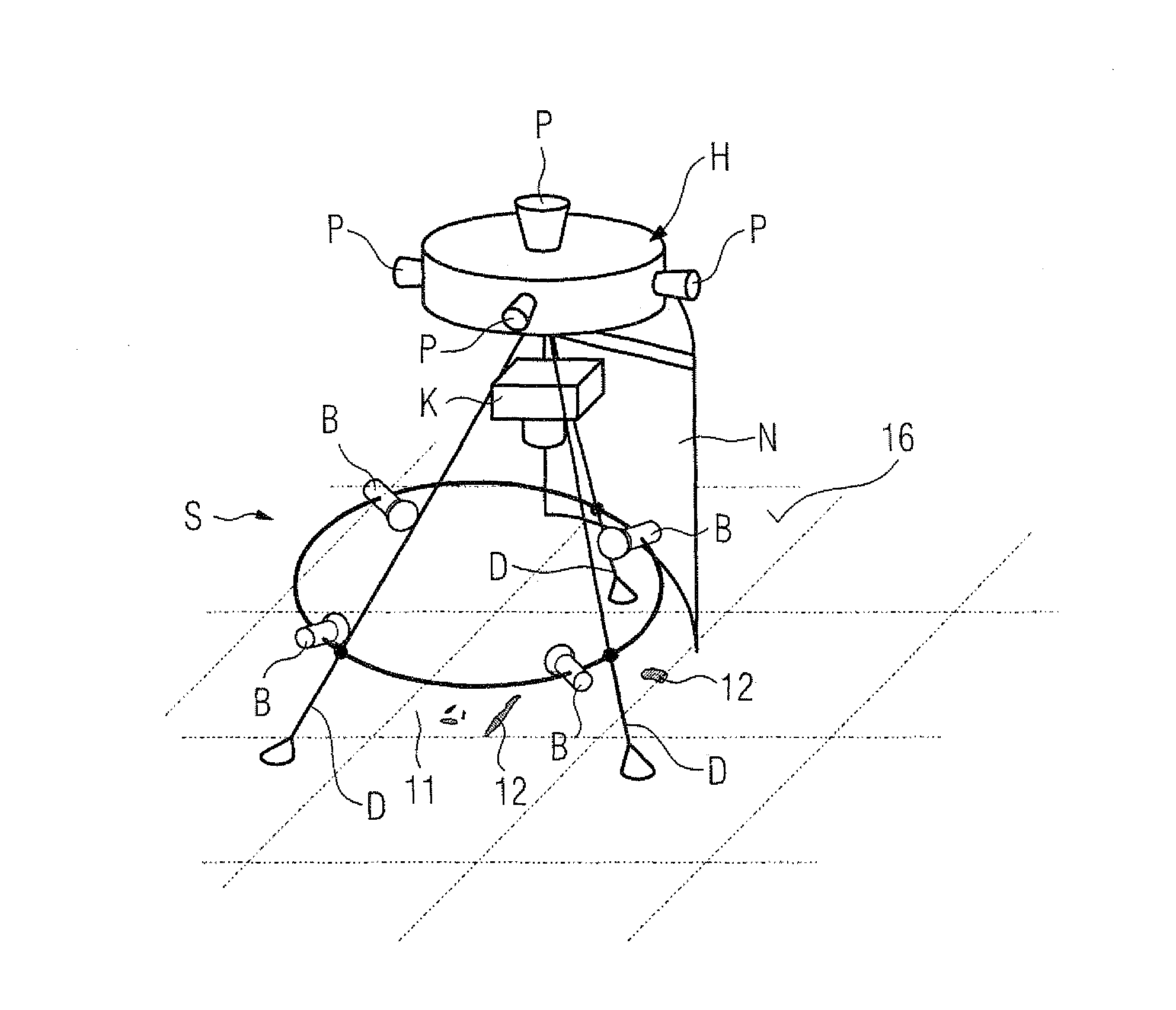 Apparatus for the optical inspection of the thermal protection tiles of a space shuttle