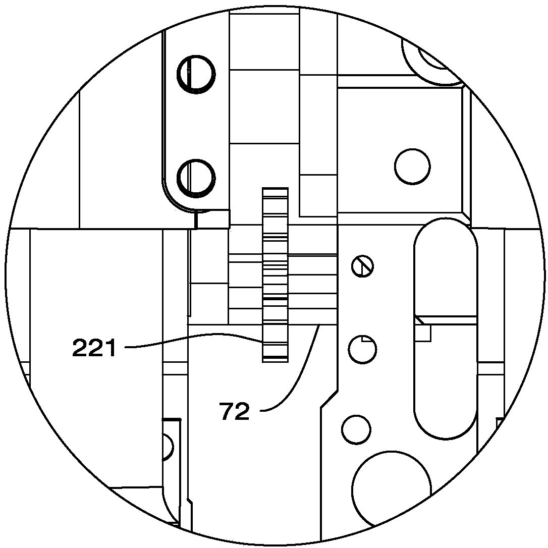 Thread end burying spacing electric adjustment mechanism and method for adjusting thread end burying spacing using same