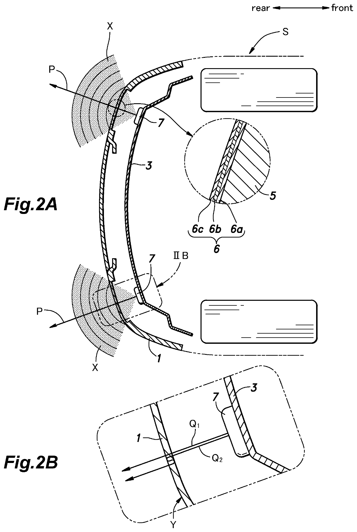 Molded article for vehicle