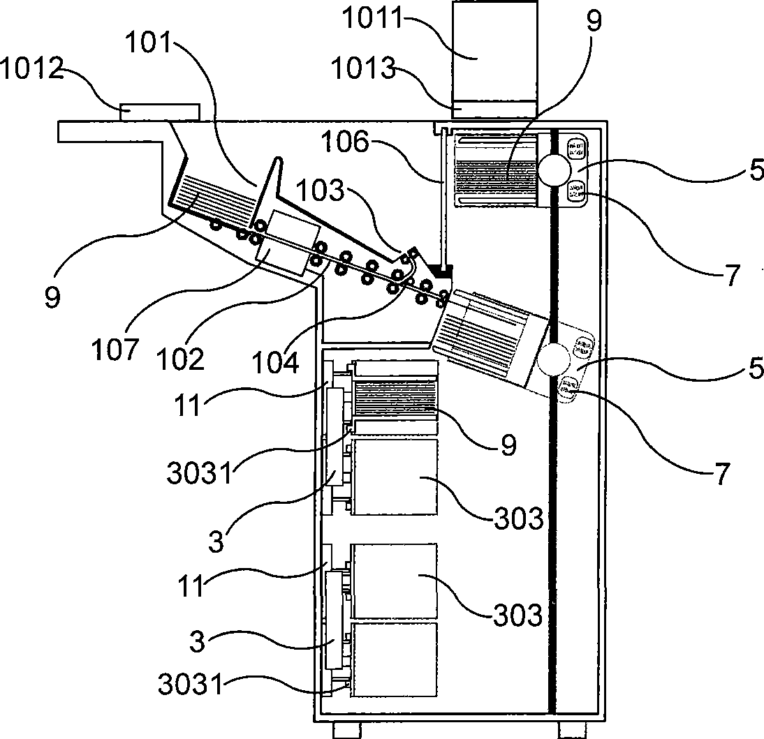 Equipment capable of sorting, ironing, disinfecting stored banknote in a bank counter to be fetched by drawing person