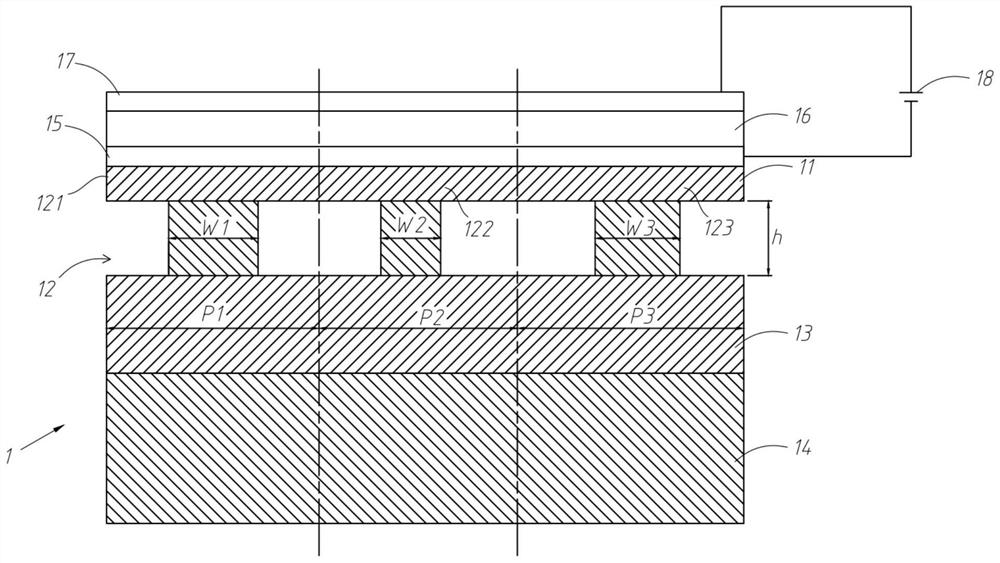 A tunable near-infrared three-array periodic broadband light absorption enhancement structure