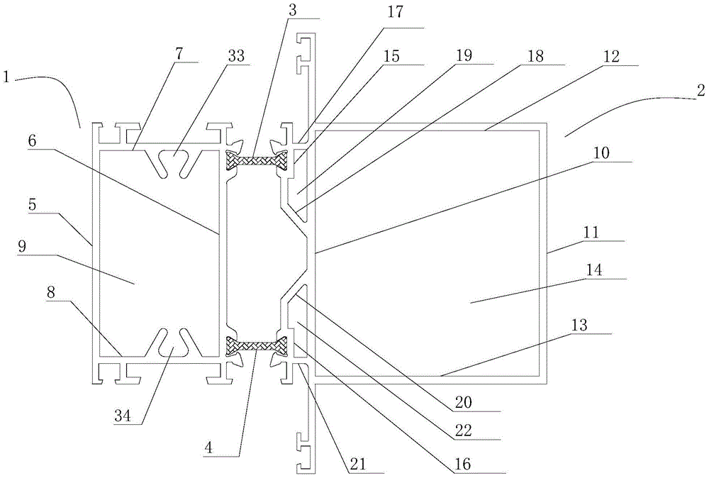 A heat-insulating high-speed rail window aluminum alloy profile