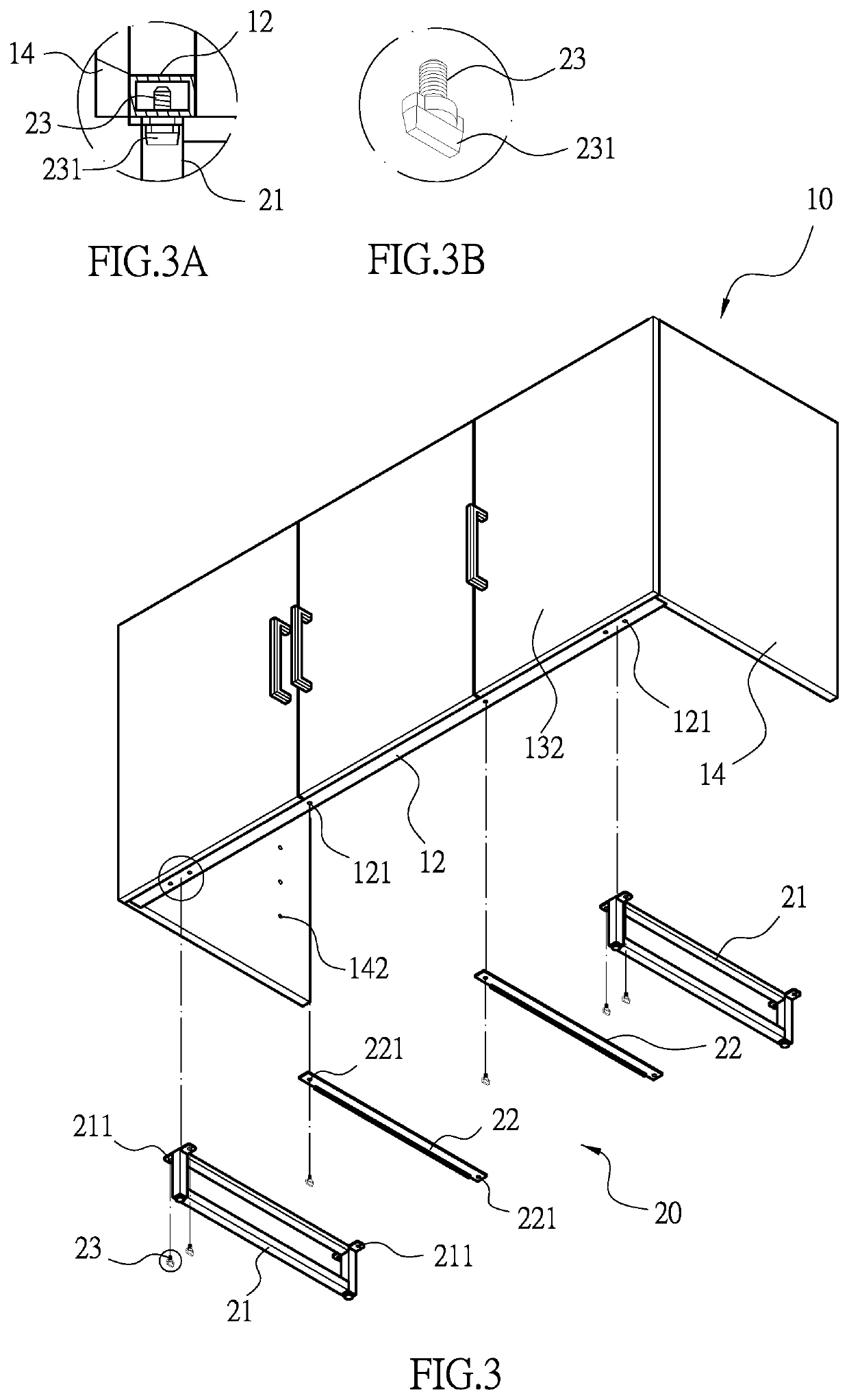 Storage cabinet structure