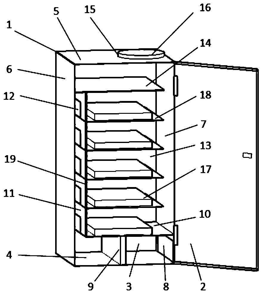 A data center cooling cabinet and a data center computer room using the same