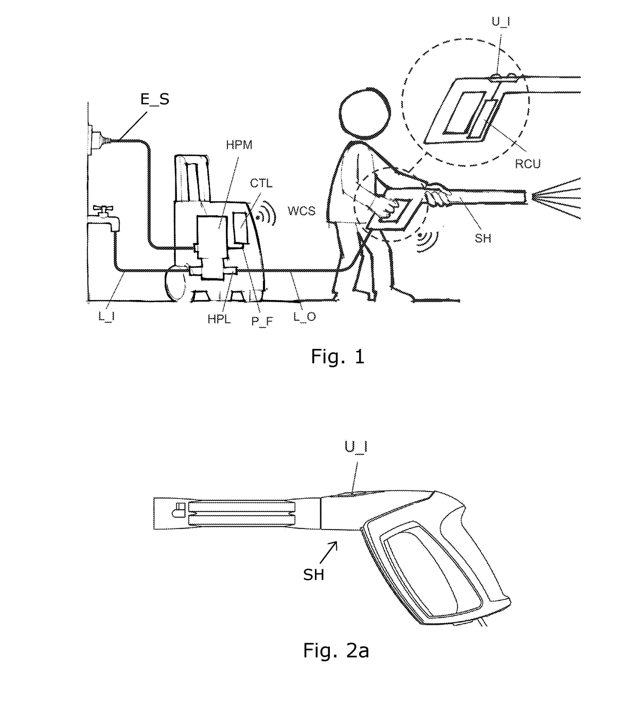 High pressure cleaner with adjustable pressure or flow level