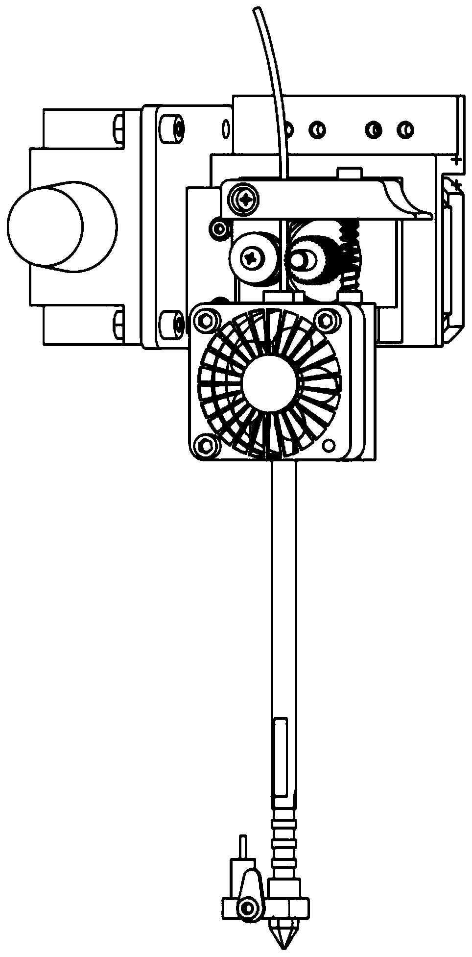 FDM spinneret mechanism for 3D printing of complex workpiece