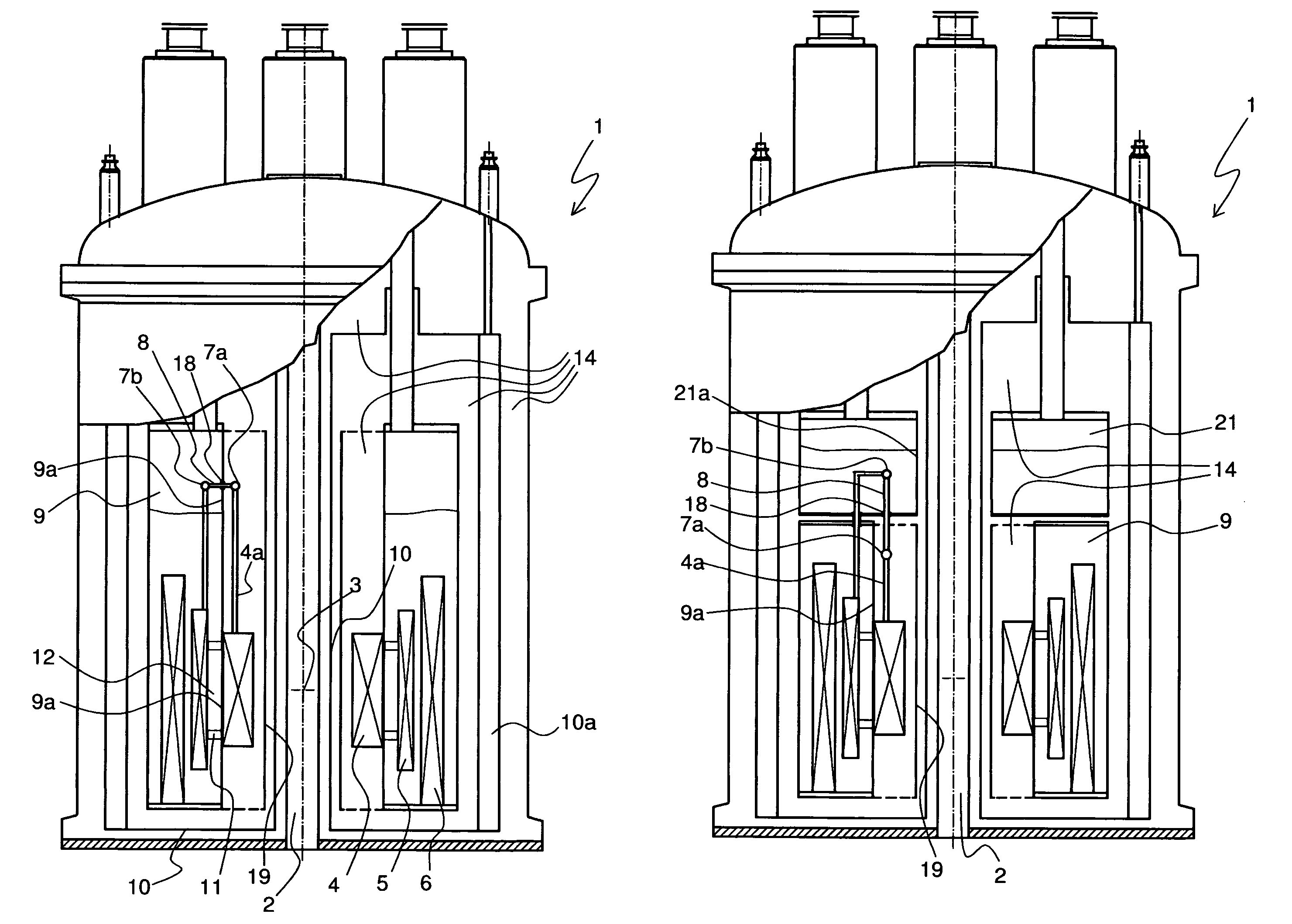 Cryostat having a magnet coil system, which comprises an LTS section and an HTS section, which is arranged in the vacuum part