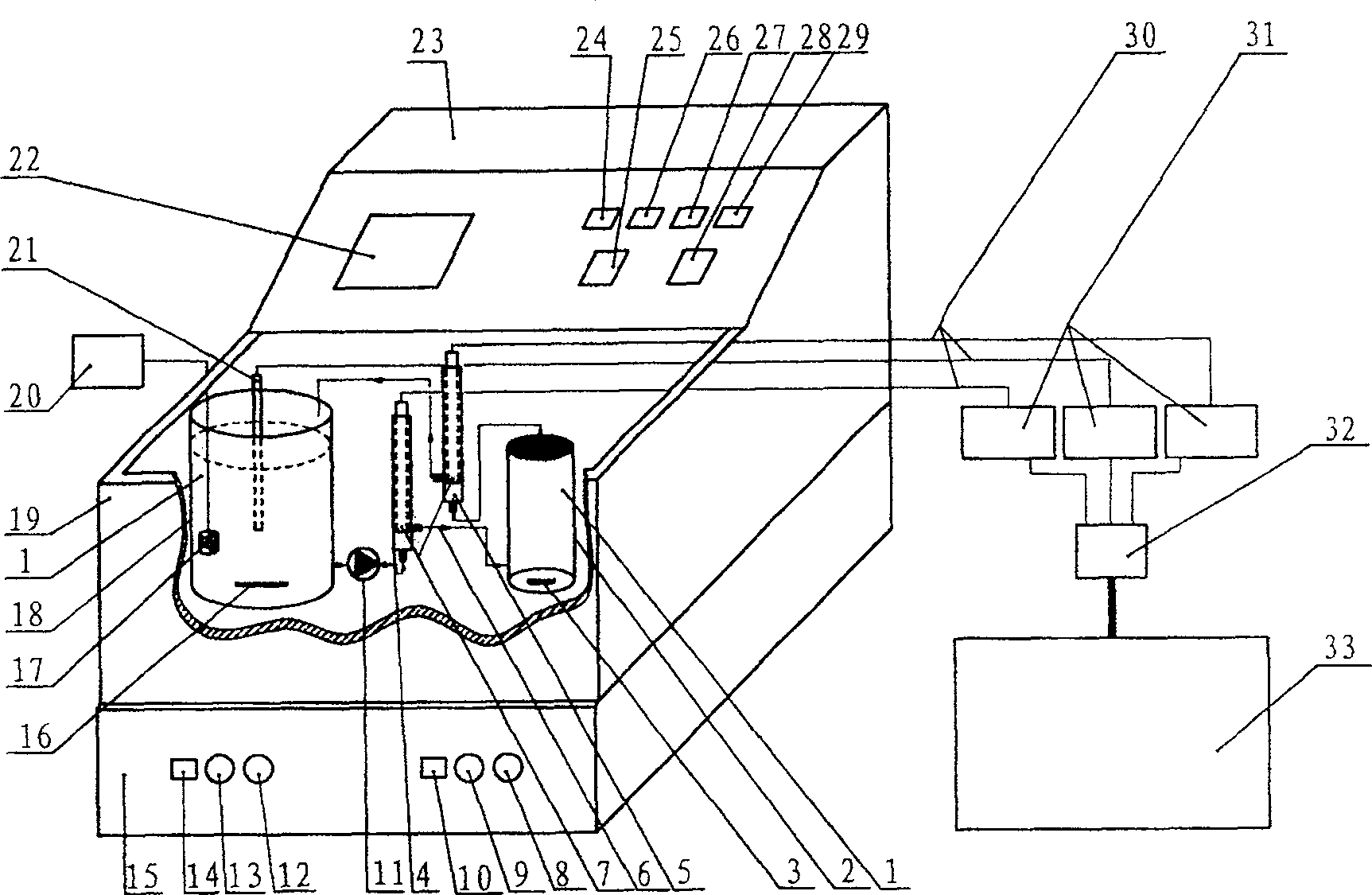 Pollutant aerobic biological degradation breath measuring method and device