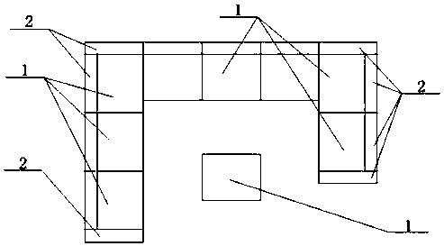 Modular combined sofa