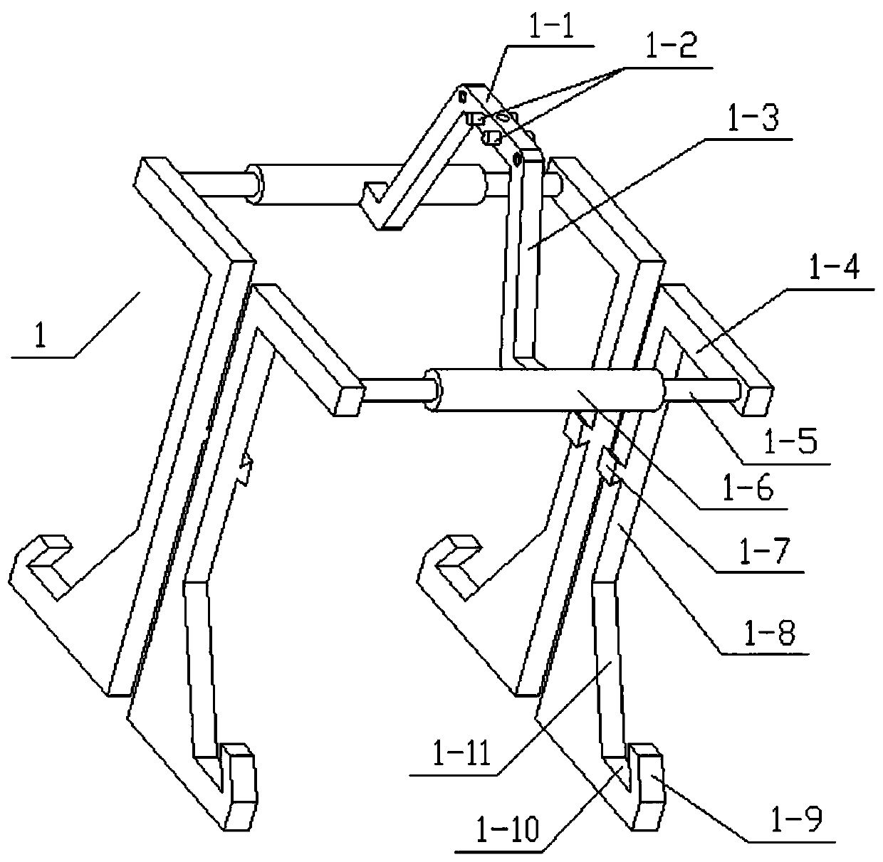 A folding industrial container hoisting equipment