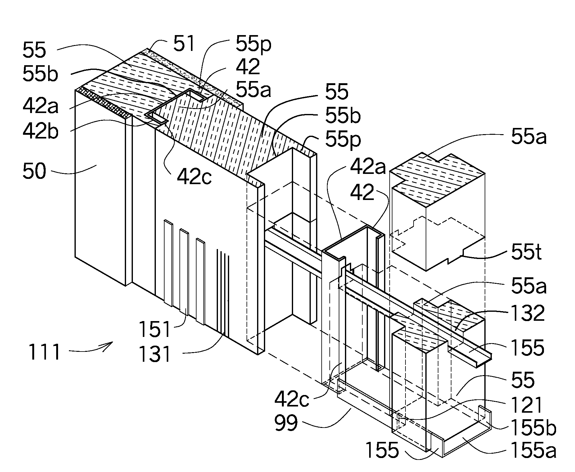 Metal stud building panel with foam block core