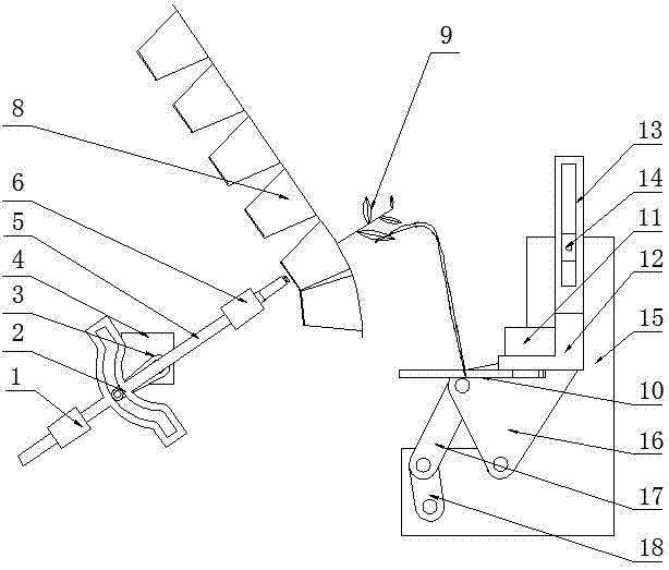 Ejecting and clamping seedling-taking device of transplanter