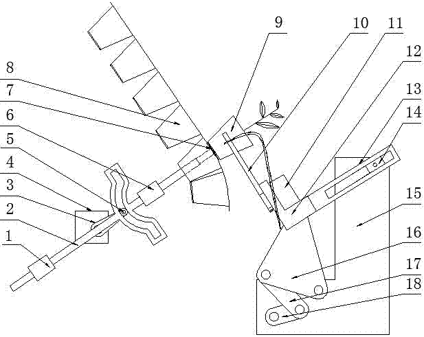 Ejecting and clamping seedling-taking device of transplanter