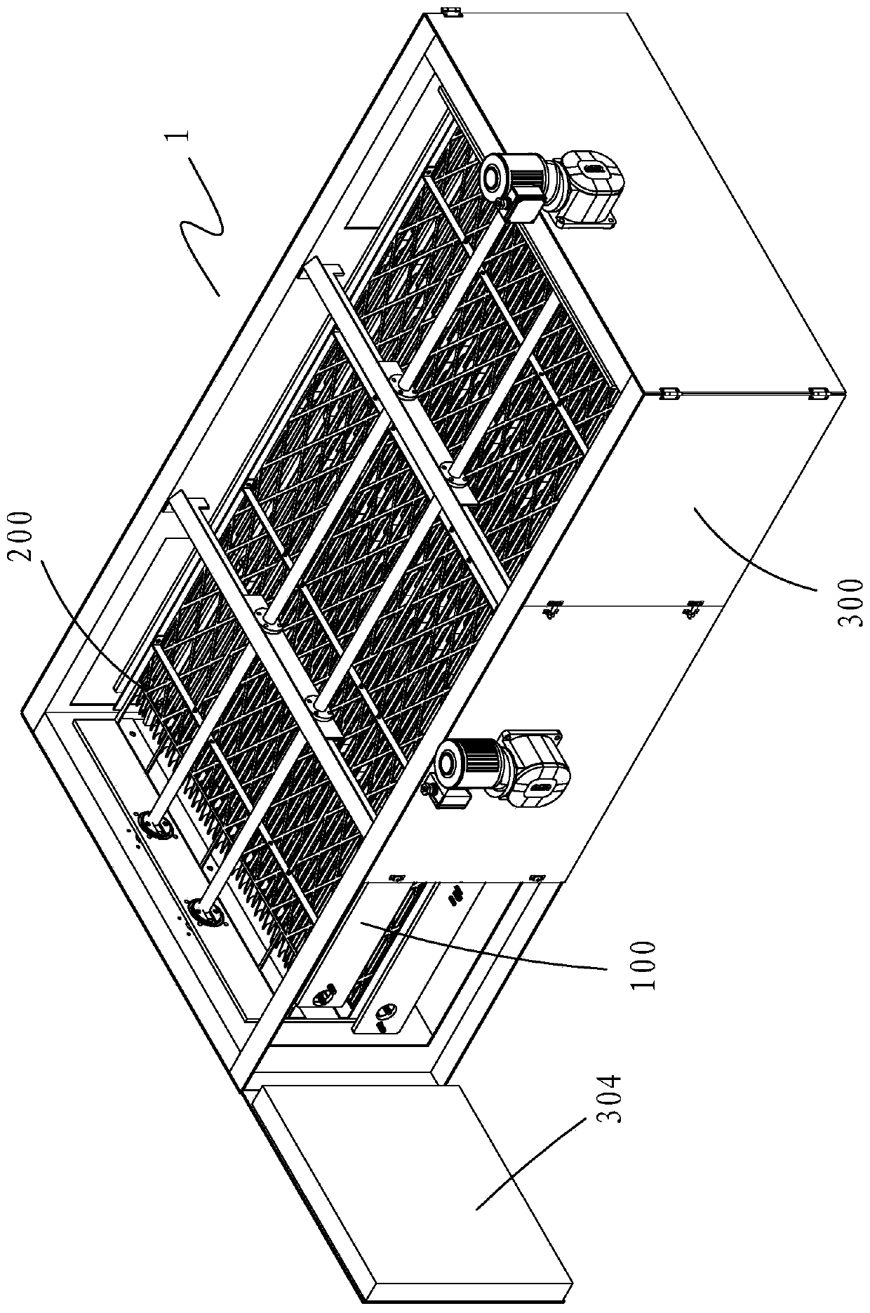 Material grinding and conveying module and drying chamber thereof