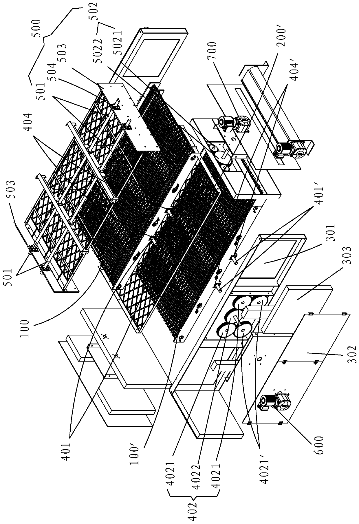 Material grinding and conveying module and drying chamber thereof