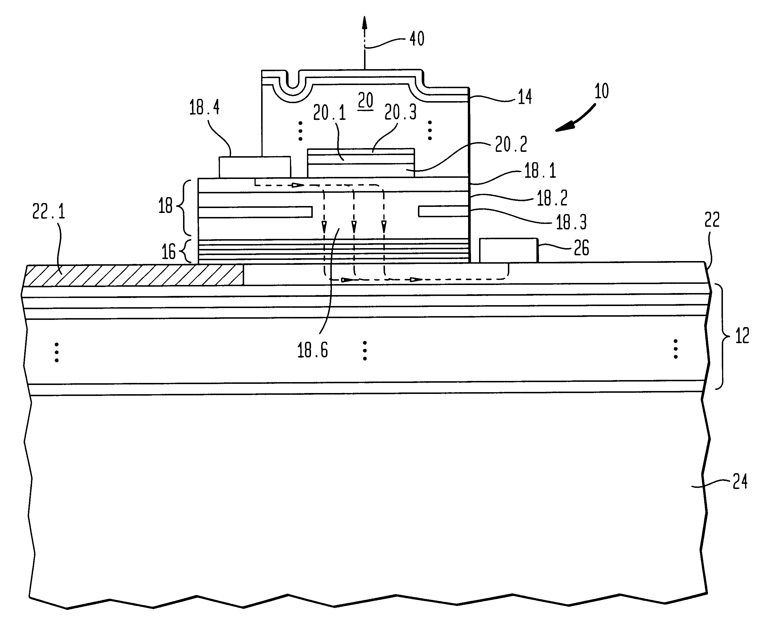 Lateral injection vertical cavity surface-emitting laser