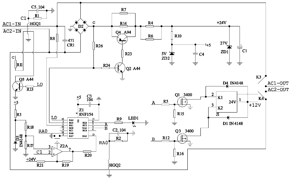 Electric leakage protection switch with automatic detection and self-resetting functions and protection method