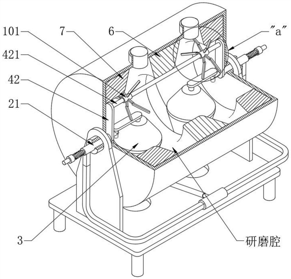 Efficient flowing type traditional Chinese medicine grinding device