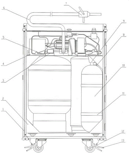 Dry powder and foam dual-purpose fire extinguishing device