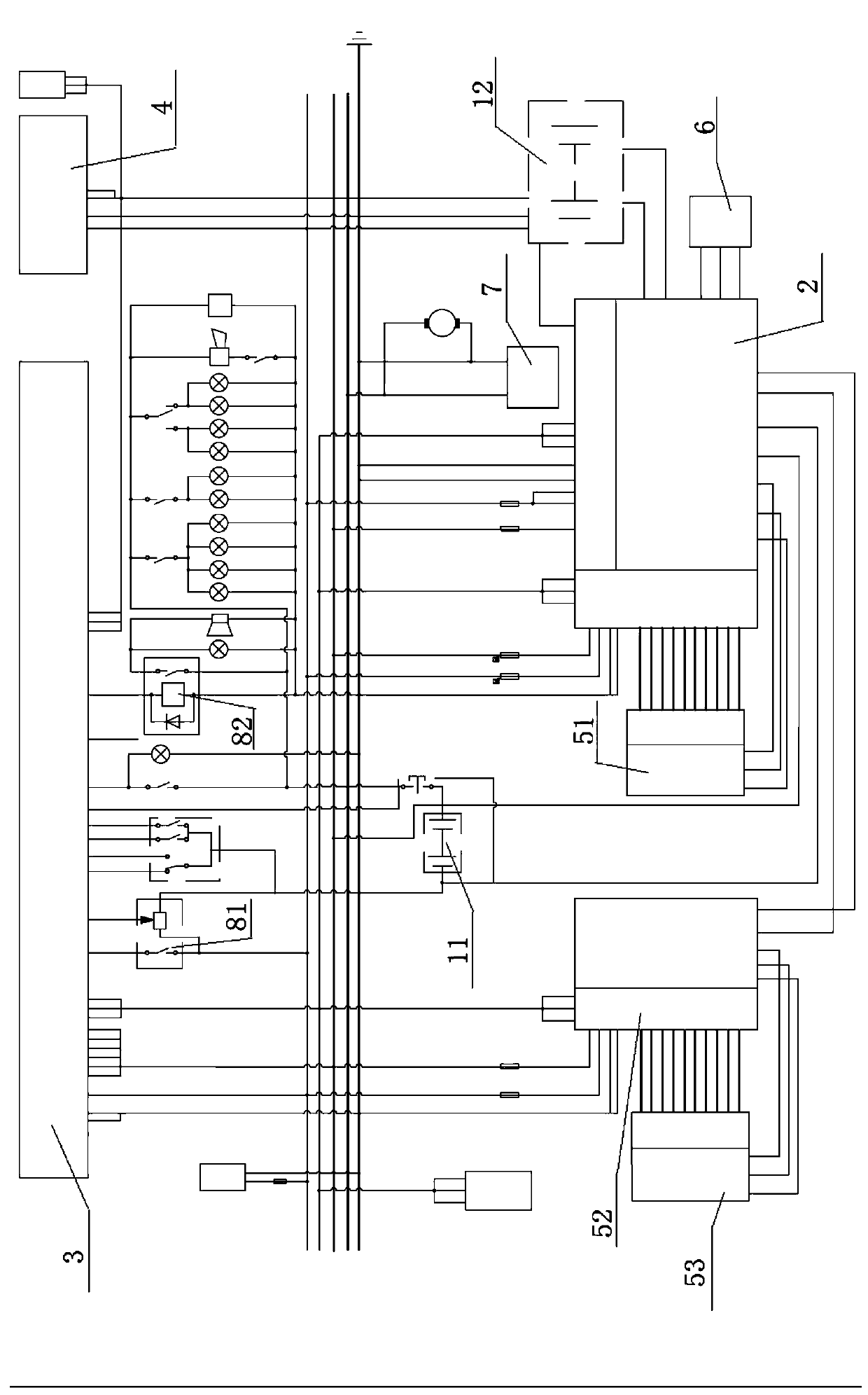 Electric engineering mechanical hybrid power supply type electric control management system