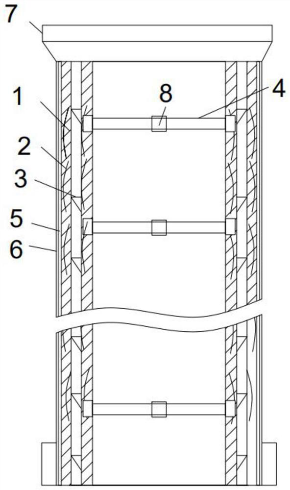 High-strength shock absorption and compression resistance type cement pipe column