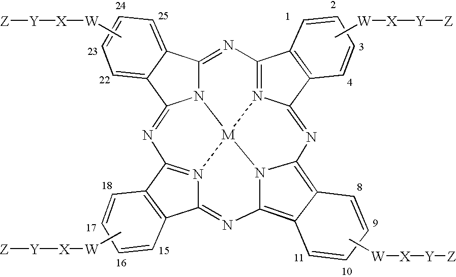 Phthalocyanines with peripheral siloxane substitution