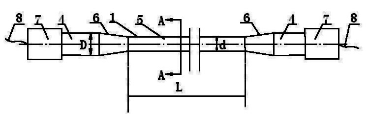 Variable section end head unwarming armored heater and preparation method thereof