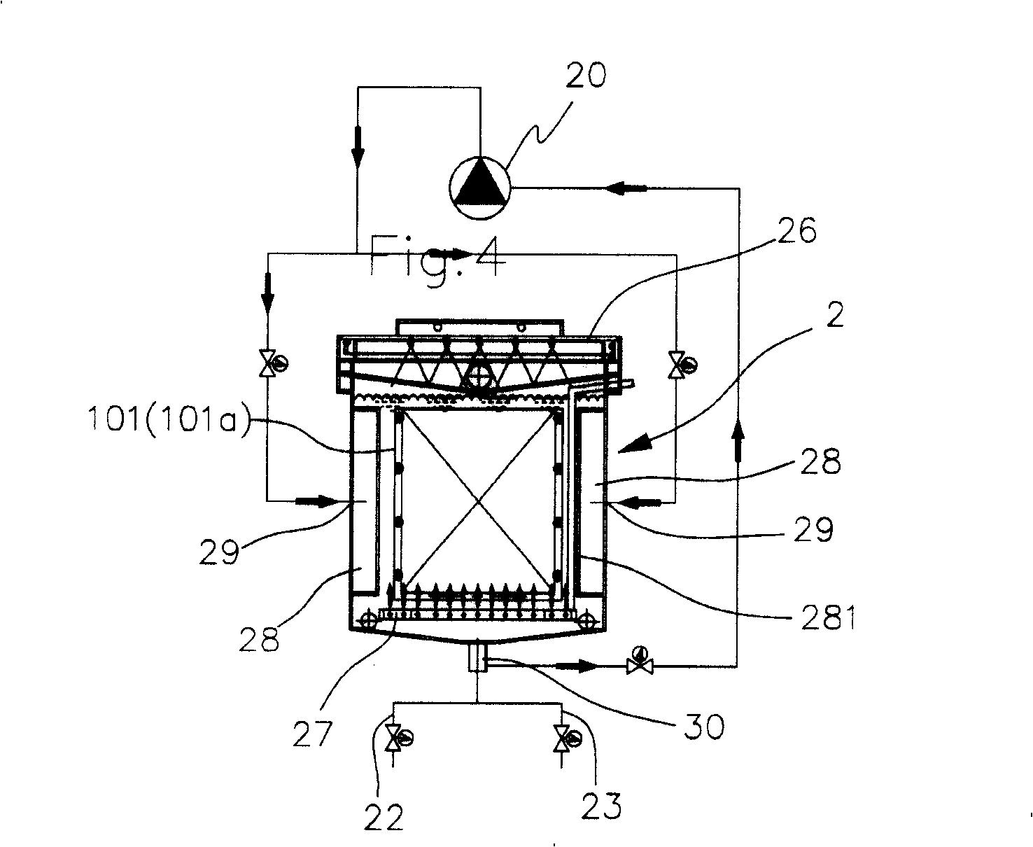 Device for etching TFT LCD glass substrate and etching method thereof