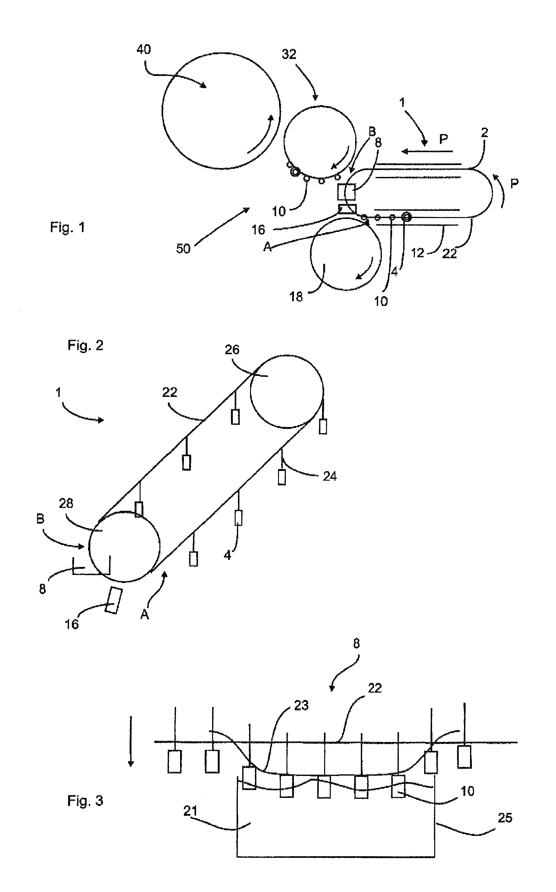 Apparatus for treating containers including carrier sterilisation