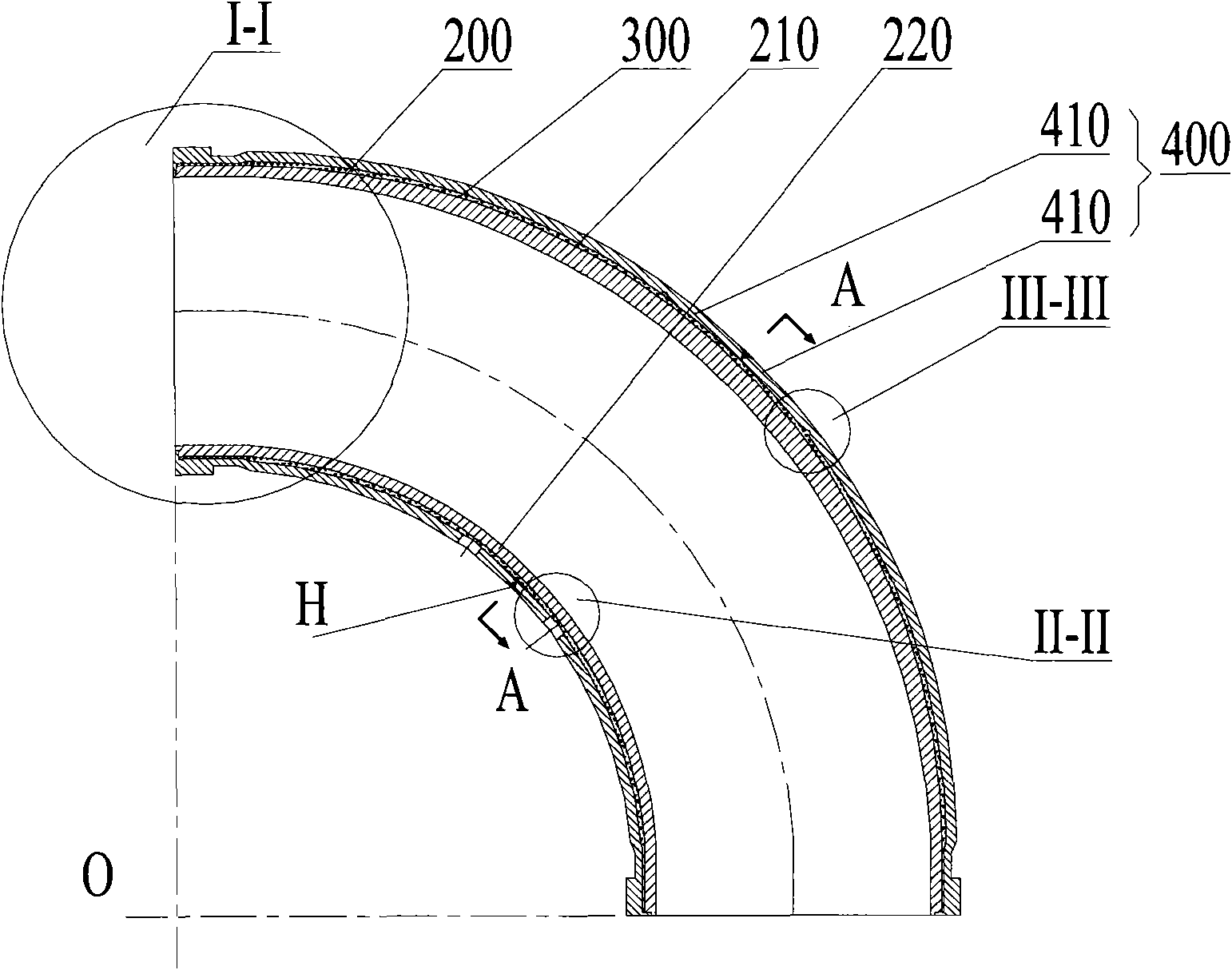 Conveying bent pipe, concrete conveyer and manufacturing method of same