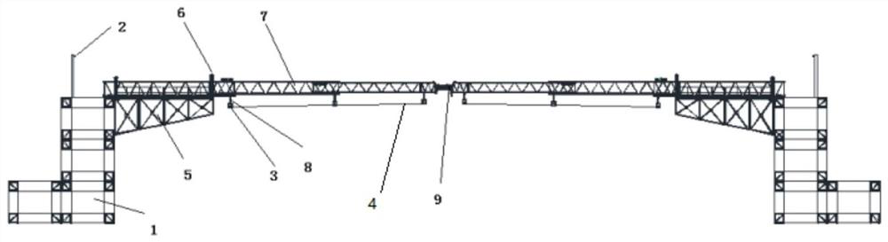 Full-automatic net blocking/dismounting telescopic crossing frame