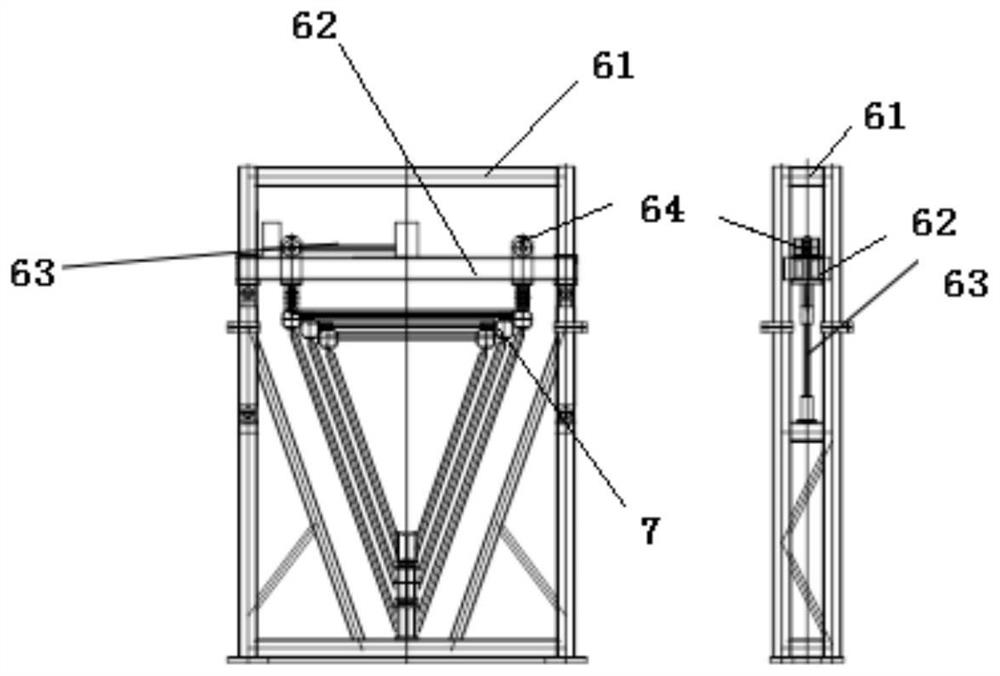 Full-automatic net blocking/dismounting telescopic crossing frame