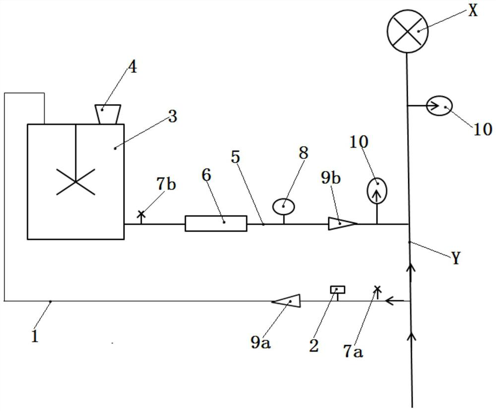 An on-line enrichment device and method for a polymer injection well