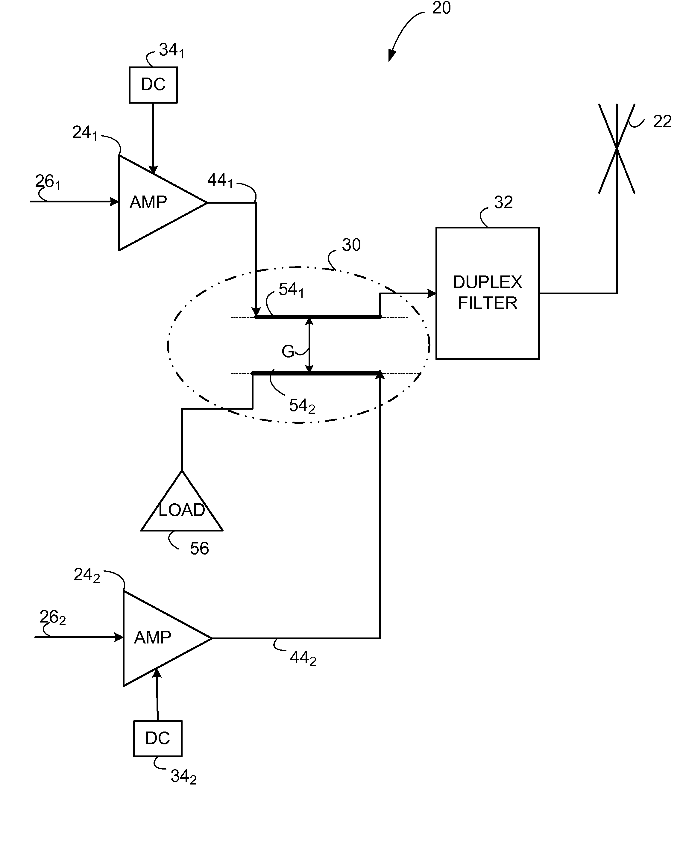 Imbalanced transmission combining at radio base station